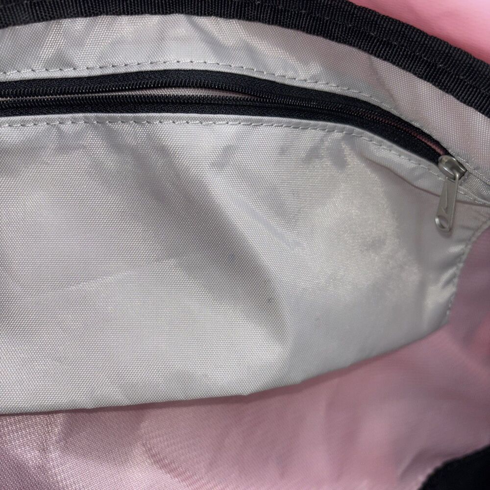 Nike Woman Pink Duffle Bag Black Strap Active Gym Travel 22" L x`12"W x12" H - Picture 14 of 16